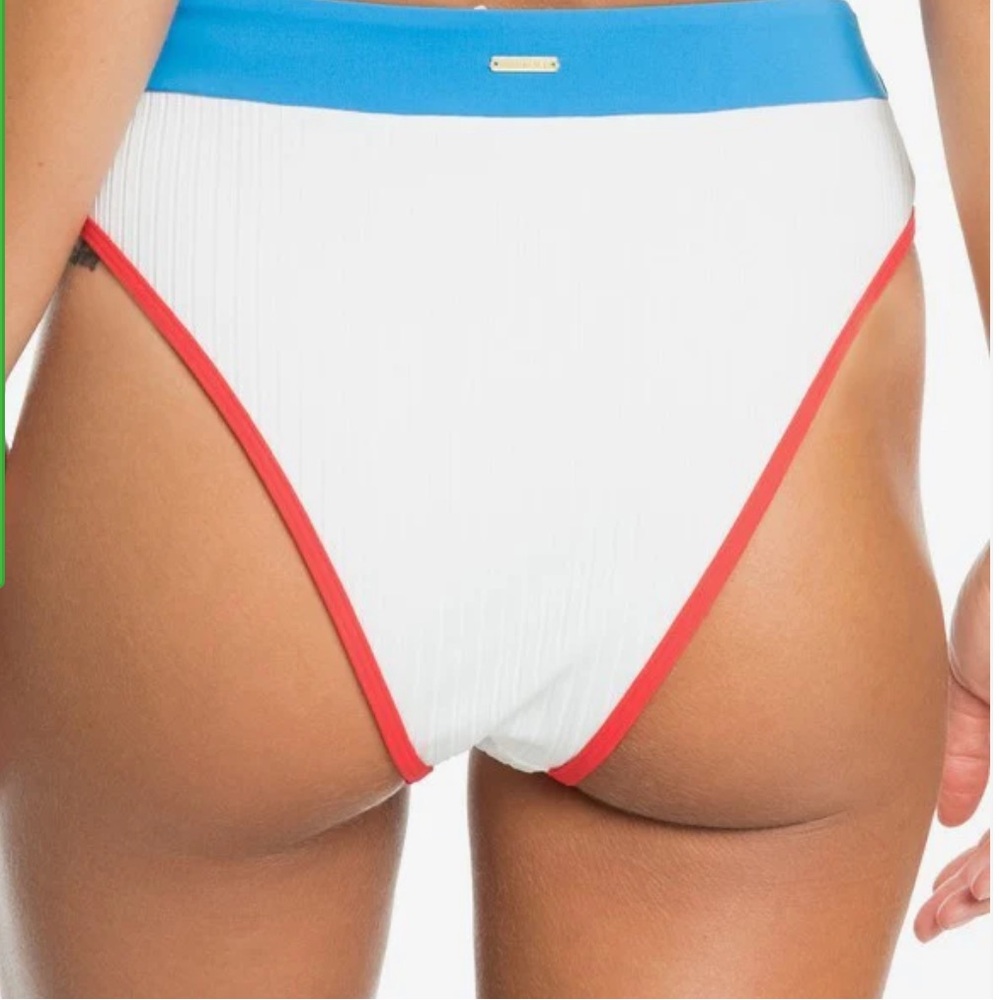 NWT Roxy Hello July High Leg Ribbed Bikini Bottoms Small - Picture 3 of 4